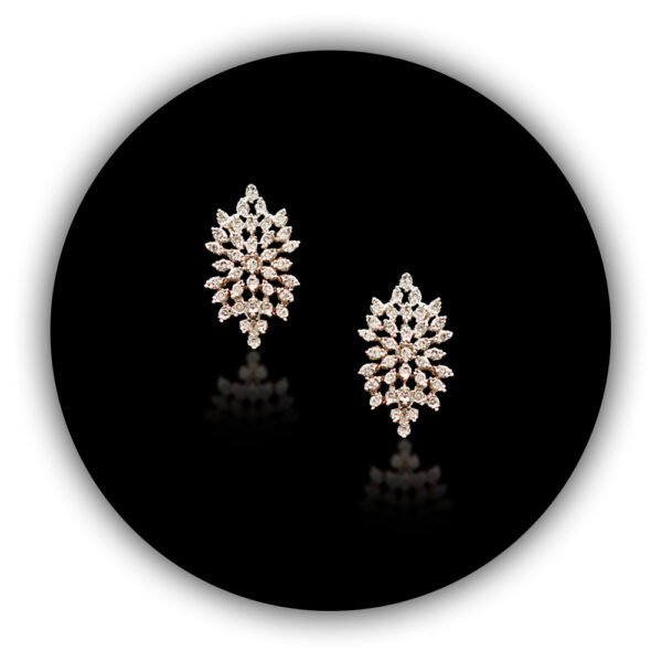 Diamond Style Earrings Cubic Zirconia Clip Tops Gold Plated (ILT-006)