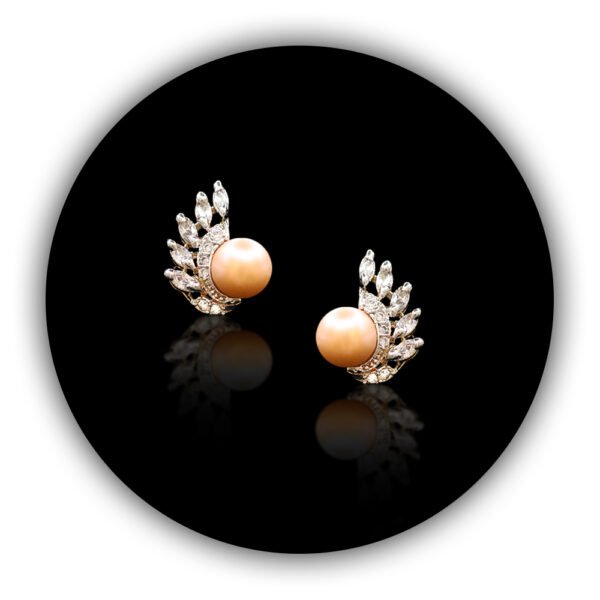 Golden South Sea Pearls and Cubic Zirconia Studded Modern Styled Perfect Casual Party Wear (ILT-010)