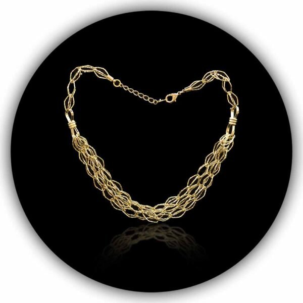 Unisex Hollow Design Gold Plated Indo Chain 18kt Gold Adjustable Looped Sizeable (INC-001)