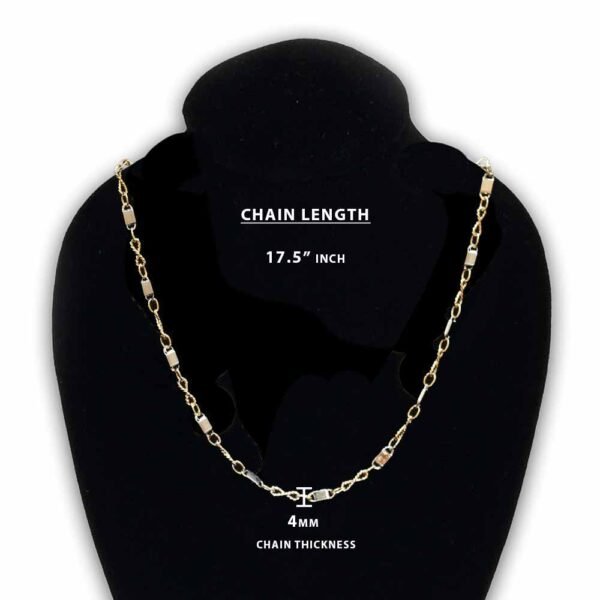 18ct & Platinum Necklace Antique Fancy Oblong & Love Knot Links Chain Two-Tone (INC-003) - Image 4