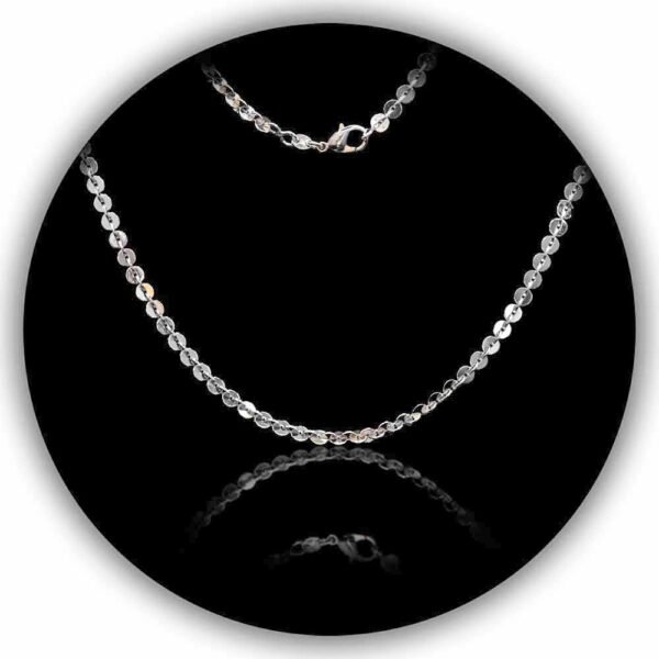 Long Diamond Like Bezel Multi Disc Chain Necklace Round Gypsy Coin Chain Style Necklace (INC-004)