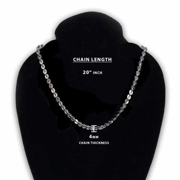 Long Diamond Like Bezel Multi Disc Chain Necklace Round Gypsy Coin Chain Style Necklace (INC-004) - Image 4