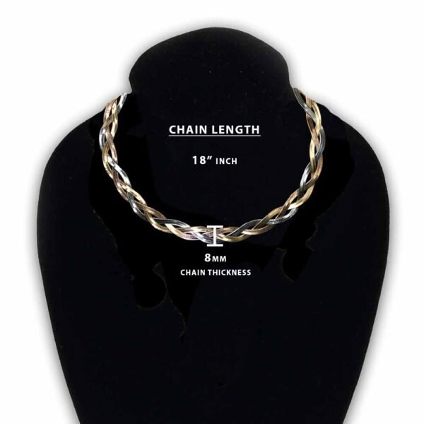 Twisted Cross Copper Flat Blade Snake Chain Choker Necklaces Gold Plated Neck Jewelry (INC-010) - Image 3