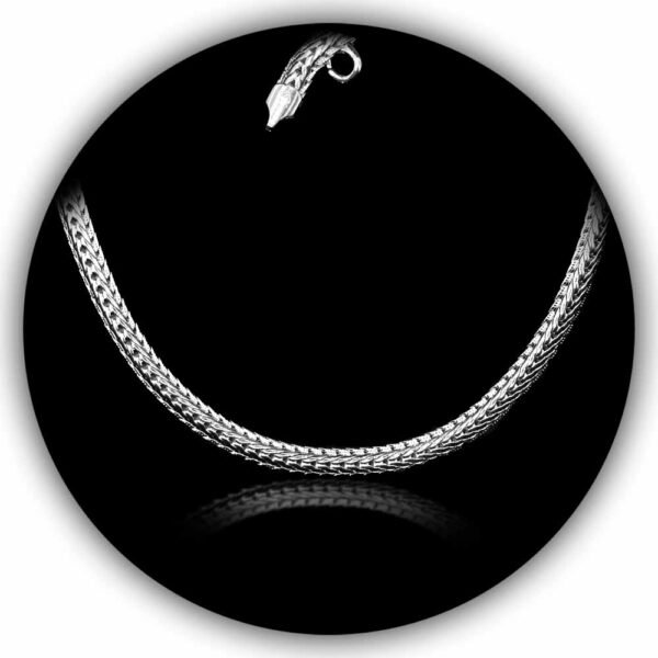 Silver Plated Franco Chain Necklace Imported V Shape 14K White Gold For Him Her (INC-011)