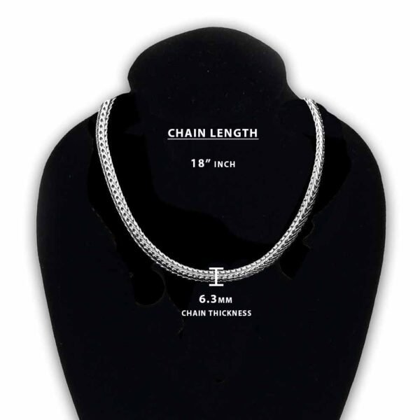 Silver Plated Franco Chain Necklace Imported V Shape 14K White Gold For Him Her (INC-011) - Image 4