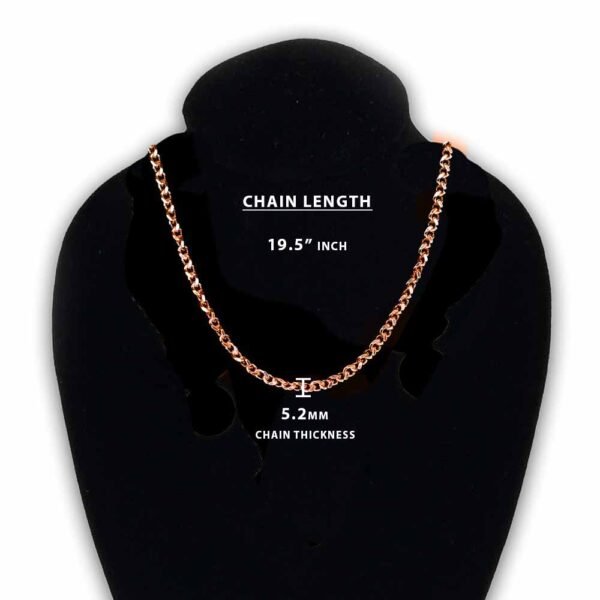 Copper chain Rosegold Copper Lobster Claw Clasp Franco Chain Diamond Cut Chain (INC-013) - Image 4