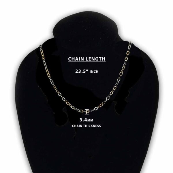 Beautiful Silver and Gold Plated Long Cable Chain Two-Tone Men Women Necklace (INC-014) - Image 4