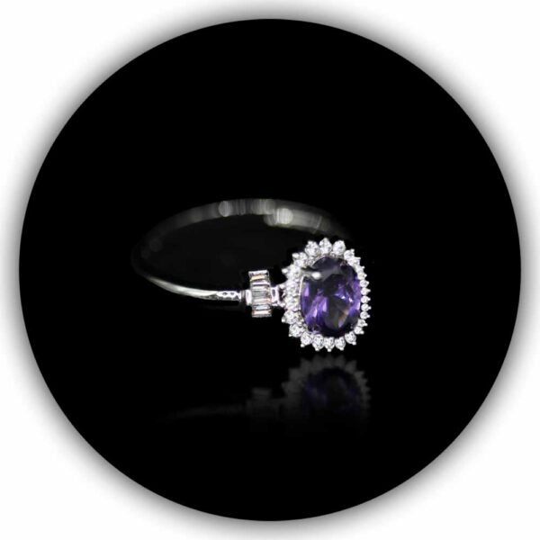 Hot Purple Amethyst Ring Brand Jewelry Ladies Silver Plated Oval Rings High Quality Wedding Engagement Ring (IMPLR-006) - Image 2