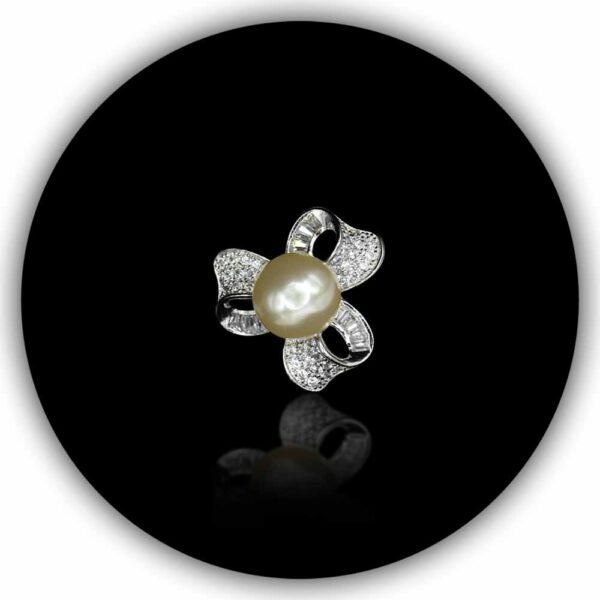 New Vintage Elegant Flower Imitation Pearl Ring Female Adjustable Size Jewelry Wedding Prom Luxury Accessories Gift (IMPLR-012)