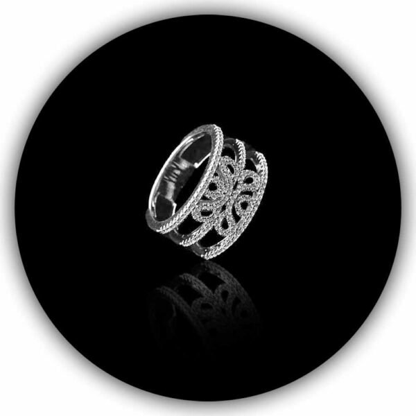 White Gold Plated Diamond Destiny Ring Beautiful Magnificent Unique Crafted Sterling Silver Like Women Band (IMPLR-018) - Image 2