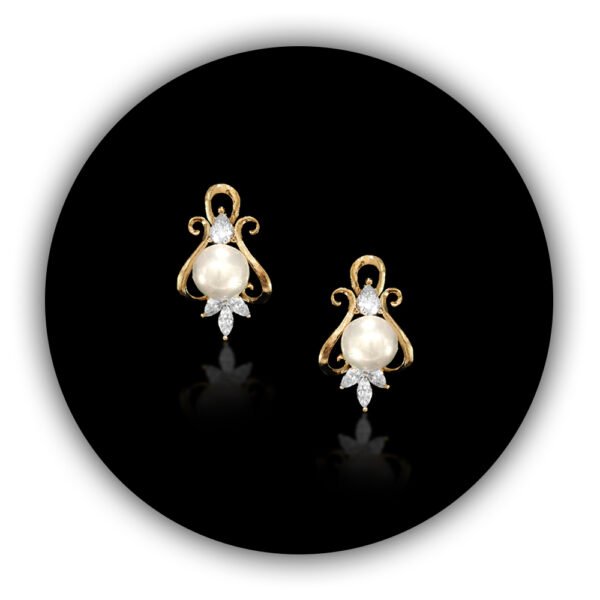 High Quality Freshwater Cultured Pearl Earrings Leverback Stud Pearl Gold Plated Earrings Tops (IST-001)