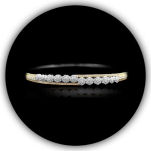 Gold And Silver Plated 925 Certified Silver Imported American Diamond Studded Stiff Bracelet (SBR-001)